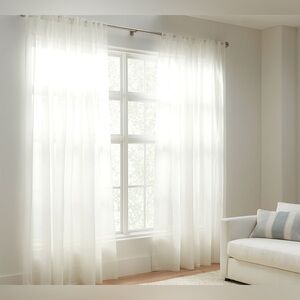 Pottery Barn Classic Voile Sheer Curtain (x2) | Ivory | 50x108”